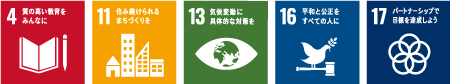 SDGsアイコン4・11・13・16・17