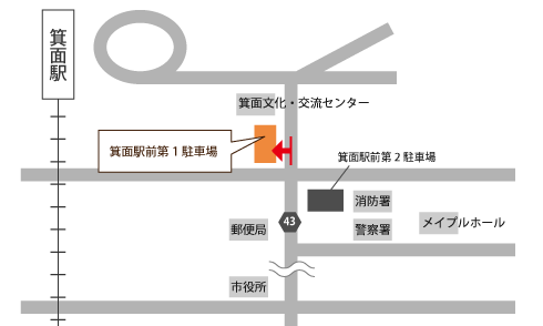 箕面駅前第1駐車場マップ