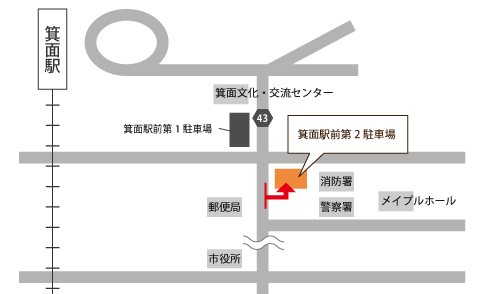 箕面駅前第2駐車場マップ
